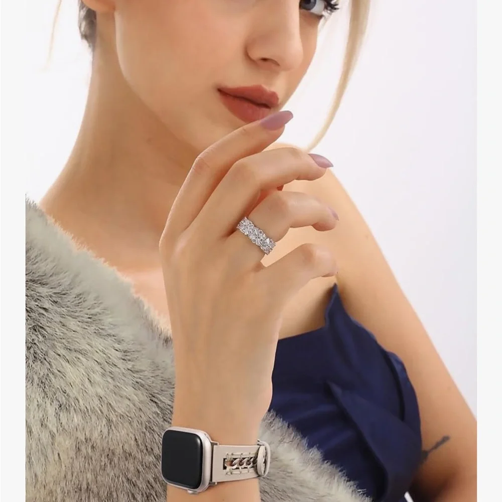 ❌Cream Leather Band for Apple Watch- fits 38-42mm watches NWT